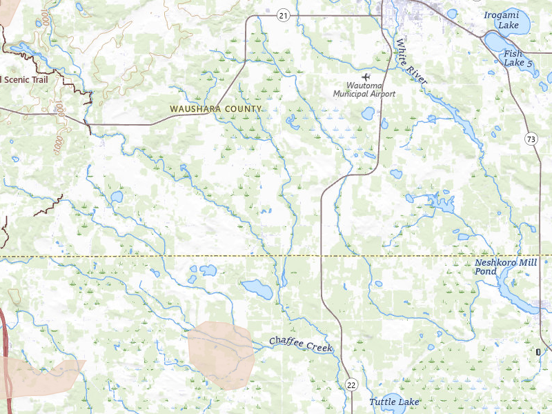 Radar-estimated hail-size map of the storm over Wautoma, WI on Mar 31, 2026