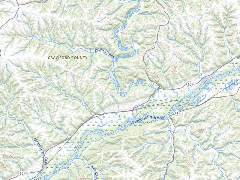 Radar-estimated hail-size map of the storm over Wauzeka, WI on Apr 17, 2026