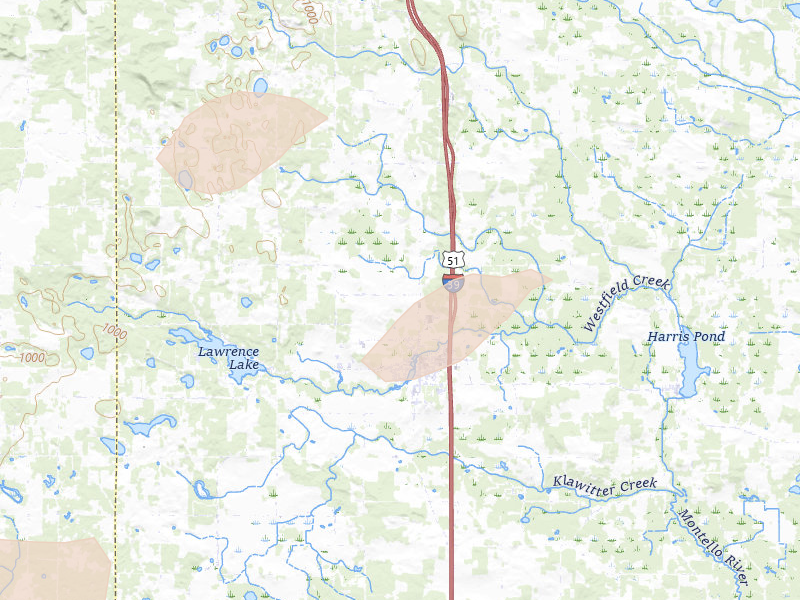 Radar-estimated hail-size map of the storm over Westfield, WI
