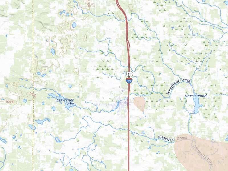 Radar-estimated hail-size map of the storm over Westfield, WI on Jun 24, 2026