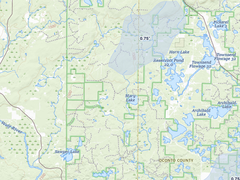 NEXRAD radar-signature map of the hail storm over White Lake, WI on Jun 30, 2026