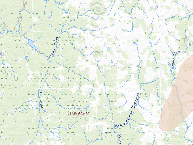 Radar-estimated hail-size map of the storm over Willard, WI on May 17, 2026
