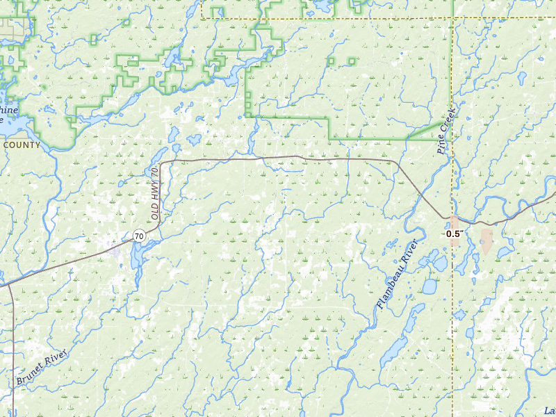 Radar-estimated hail-size map of the storm over Winter, WI on May 31, 2026