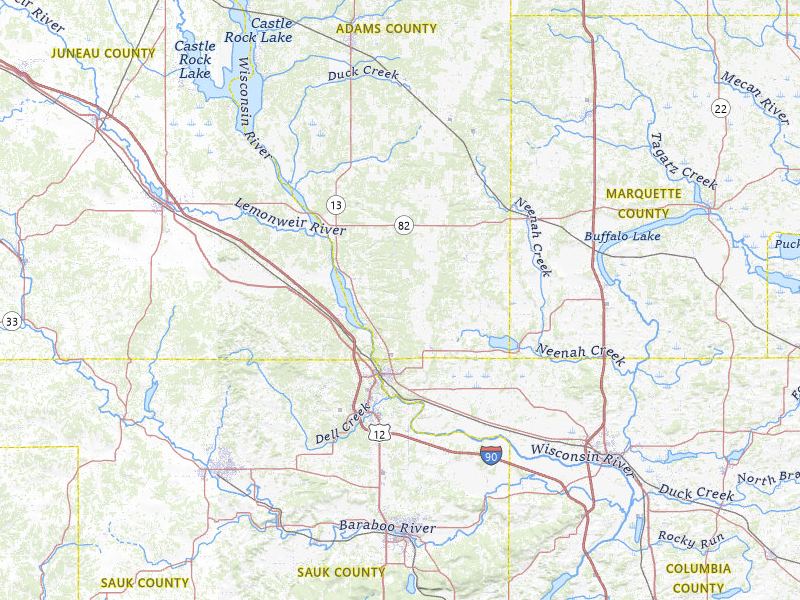 Radar-estimated hail-size map of the storm over Wisconsin Dells, WI on May 16, 2026