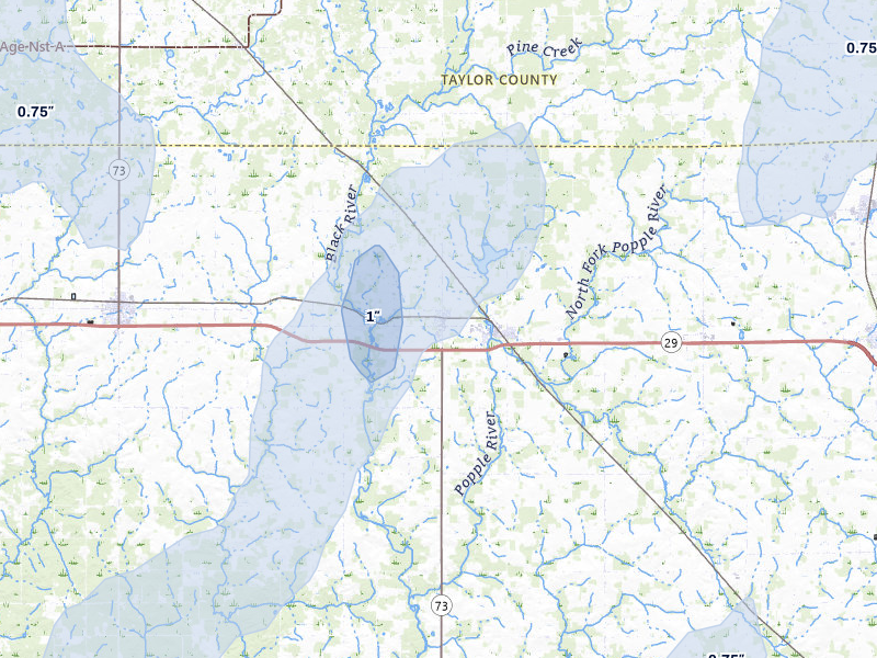 NEXRAD radar-signature map of the hail storm over Withee, WI on May 17, 2026