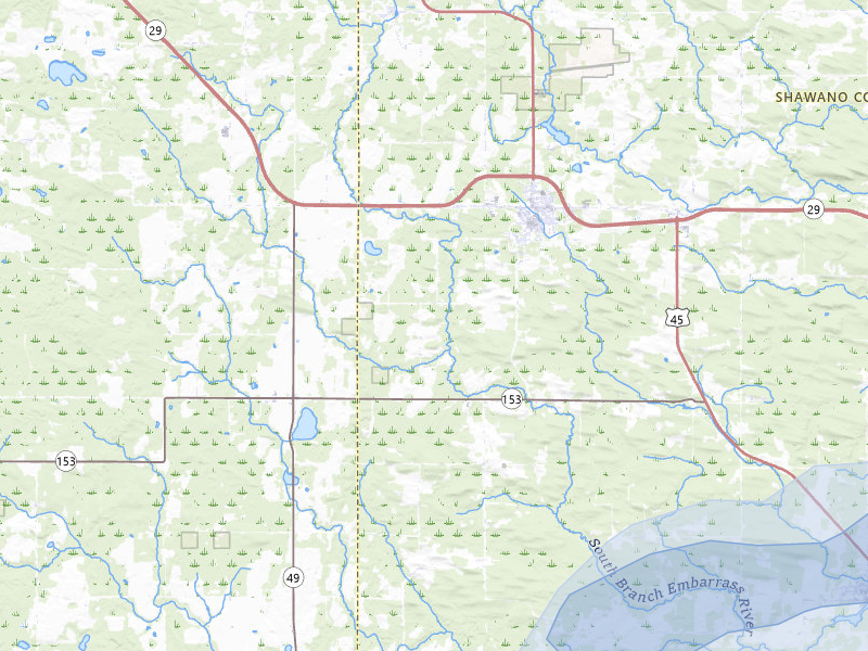 NEXRAD radar-signature map of the hail over Wittenberg, WI