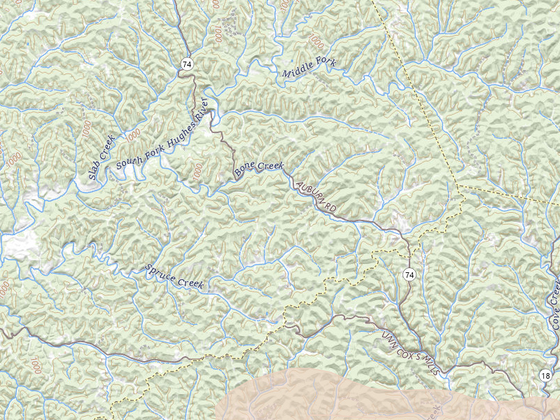 Radar-estimated hail-size map of the storm over Auburn, WV on May 27, 2026