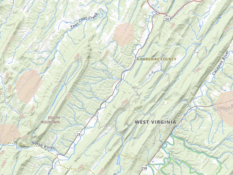 Radar-estimated hail-size map of the storm over Augusta, WV on Jul 4, 2026