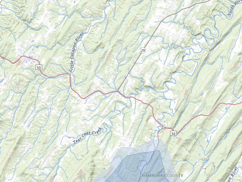 NEXRAD radar-signature map of the hail storm over Augusta, WV on Aug 27, 2026