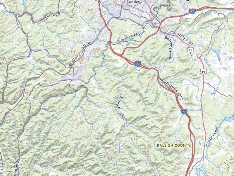 Radar-estimated hail-size map of the storm over Beaver, WV on Jul 4, 2026