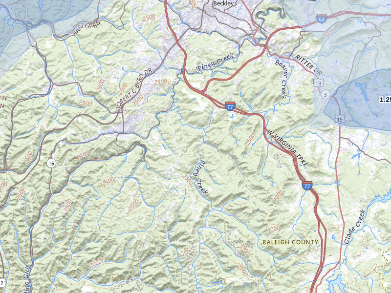 NEXRAD radar-signature map of the hail over Beaver, WV