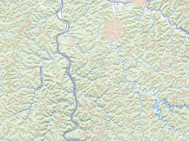 Radar-estimated hail-size map of the storm over Branchland, WV