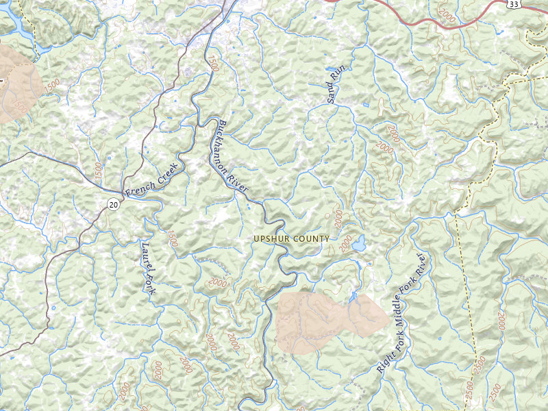 Radar-estimated hail-size map of the storm over Buckhannon, WV on Jun 11, 2026