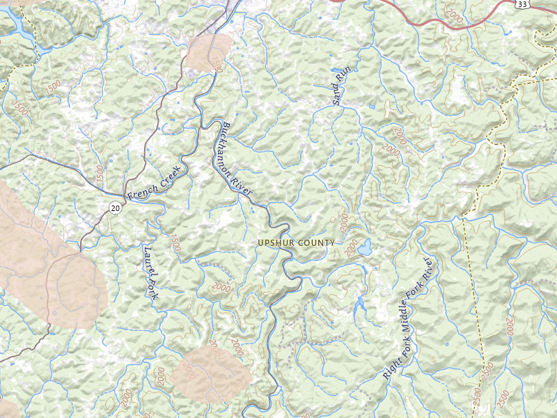 Radar-estimated hail-size map of the storm over Buckhannon, WV on Jul 21, 2026