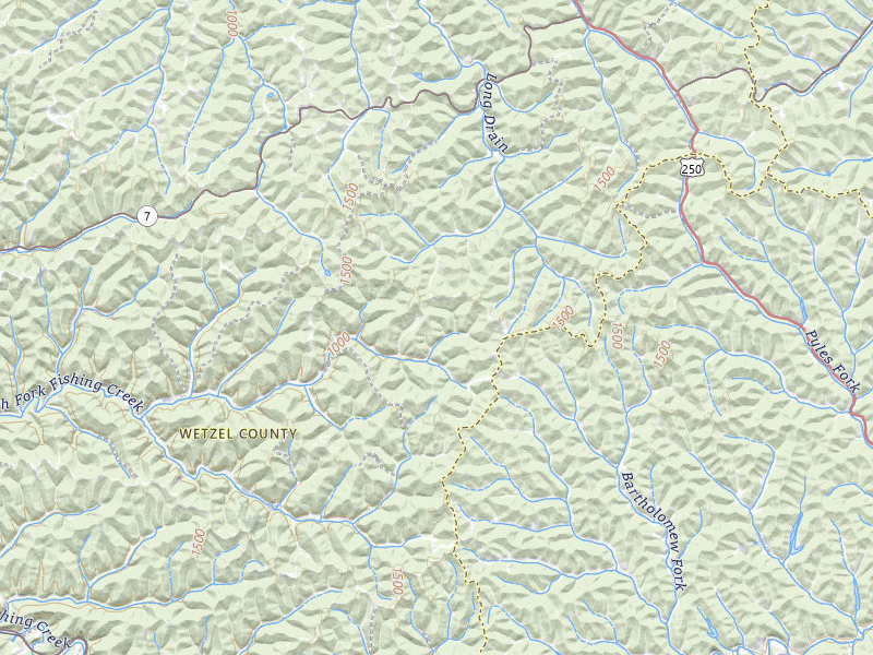 Radar-estimated hail-size map of the storm over Burton, WV on Jul 4, 2026