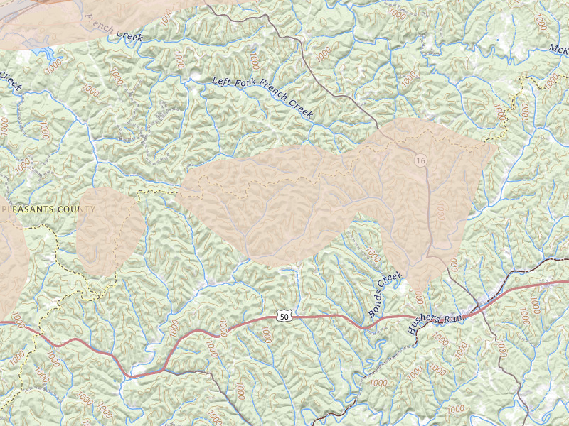 Radar-estimated hail-size map of the storm over Cairo, WV on Apr 1, 2026
