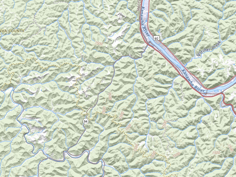 Radar-estimated hail-size map of the storm over Charleston, WV on Jul 4, 2026