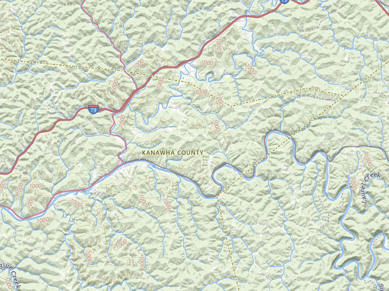 Radar-estimated hail-size map of the storm over Clendenin, WV on Jul 4, 2026