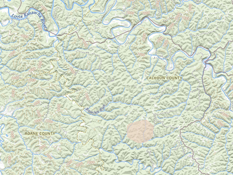 Radar-estimated hail-size map of the storm over Creston, WV on Aug 7, 2026