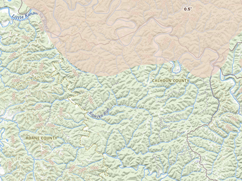 Radar-estimated hail-size map of the storm over Creston, WV on Aug 10, 2026