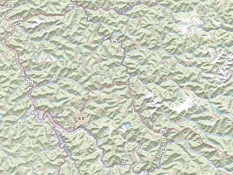 Radar-estimated hail-size map of the storm over Delbarton, WV