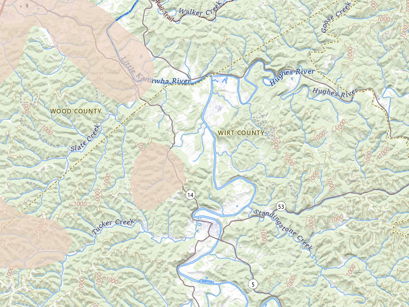 Radar-estimated hail-size map of the storm over Elizabeth, WV on Sep 4, 2026