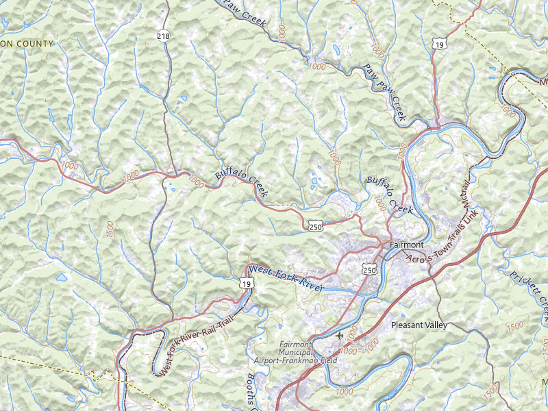 Radar-estimated hail-size map of the storm over Fairmont, WV on Jun 11, 2026