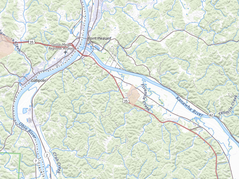 Radar-estimated hail-size map of the storm over Henderson, WV on Apr 1, 2026
