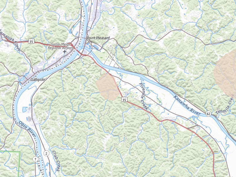 Radar-estimated hail-size map of the storm over Henderson, WV on Sep 4, 2026