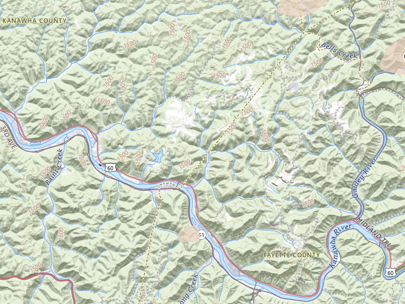 Radar-estimated hail-size map of the storm over Hugheston, WV on Jul 4, 2026