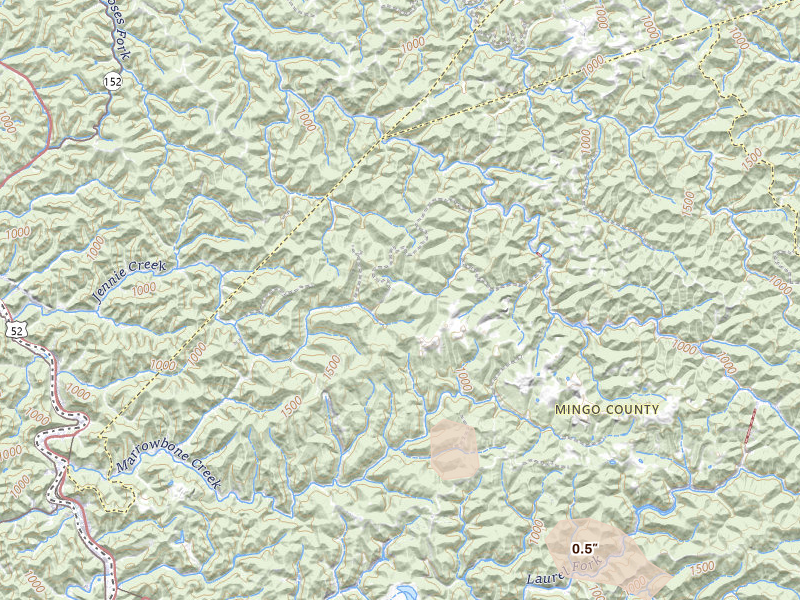 Radar-estimated hail-size map of the storm over Kermit, WV on May 27, 2026