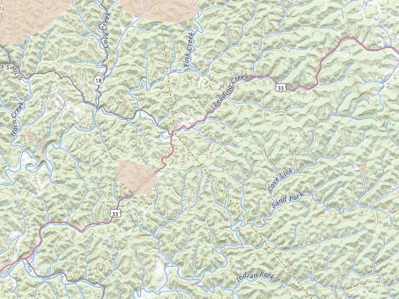 Radar-estimated hail-size map of the storm over Linn, WV on Sep 4, 2026