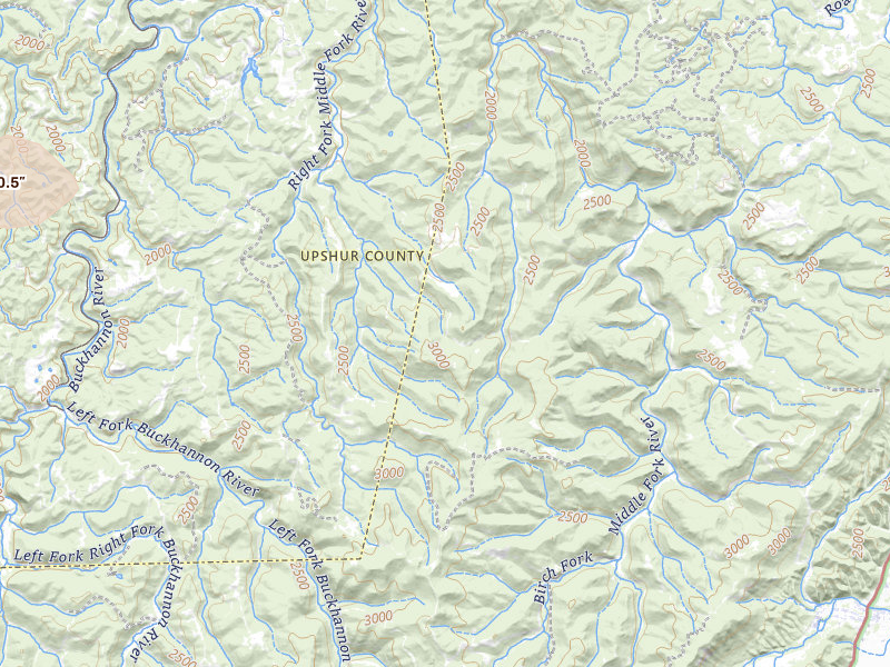 Radar-estimated hail-size map of the storm over Mabie, WV on Jul 21, 2026