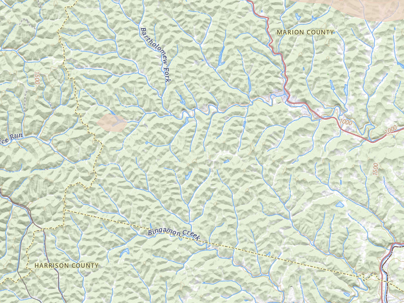 Radar-estimated hail-size map of the storm over Mannington, WV on May 13, 2026