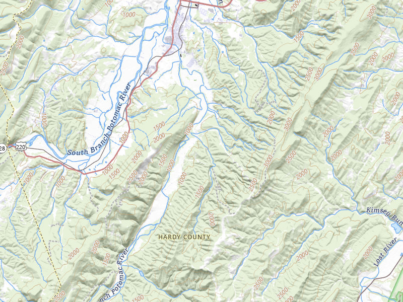 Radar-estimated hail-size map of the storm over Moorefield, WV on Jul 4, 2026