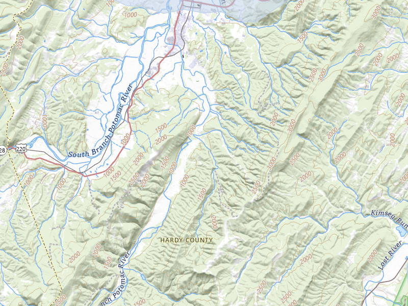 NEXRAD radar-signature map of the hail over Moorefield, WV