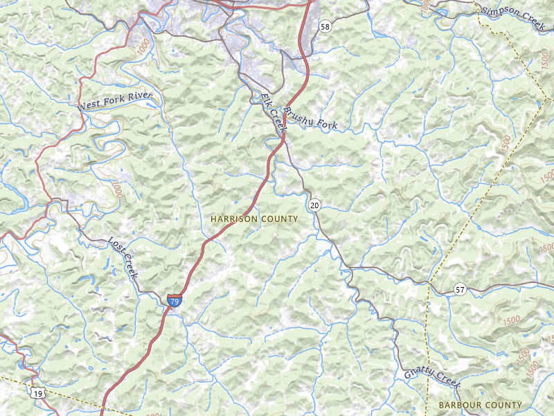 Radar-estimated hail-size map of the storm over Mount Clare, WV on Jul 4, 2026
