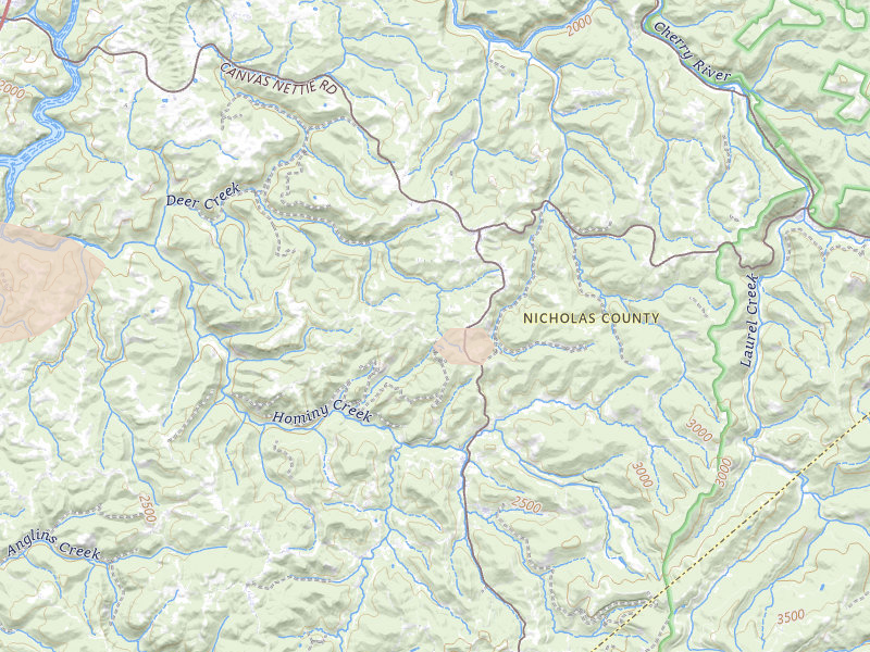 Radar-estimated hail-size map of the storm over Nettie, WV on Jun 12, 2026