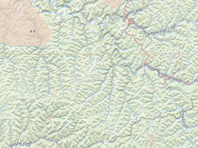 Radar-estimated hail-size map of the storm over New Martinsville, WV on Jun 6, 2026