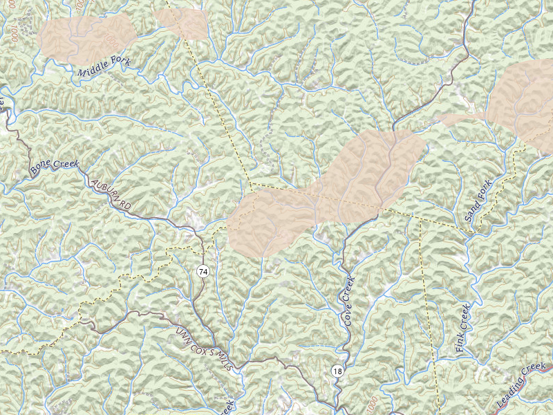 Radar-estimated hail-size map of the storm over New Milton, WV on May 13, 2026