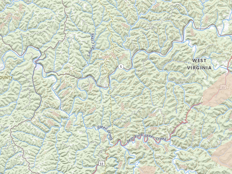 Radar-estimated hail-size map of the storm over Normantown, WV on Jul 4, 2026