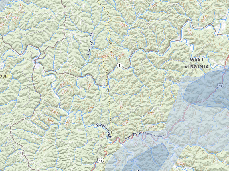 NEXRAD radar-signature map of the hail over Normantown, WV