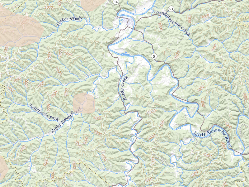 Radar-estimated hail-size map of the storm over Palestine, WV on Sep 4, 2026
