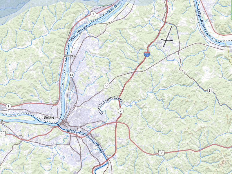 NEXRAD radar-signature map of the hail storm over Parkersburg, WV on Aug 7, 2026