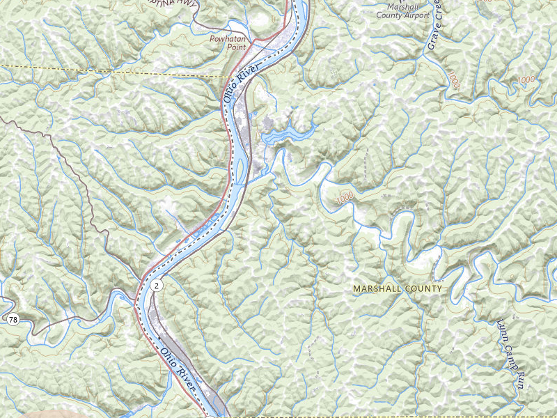Radar-estimated hail-size map of the storm over Proctor, WV on Jul 21, 2026