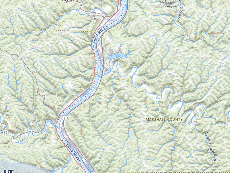 NEXRAD radar-signature map of the hail over Proctor, WV