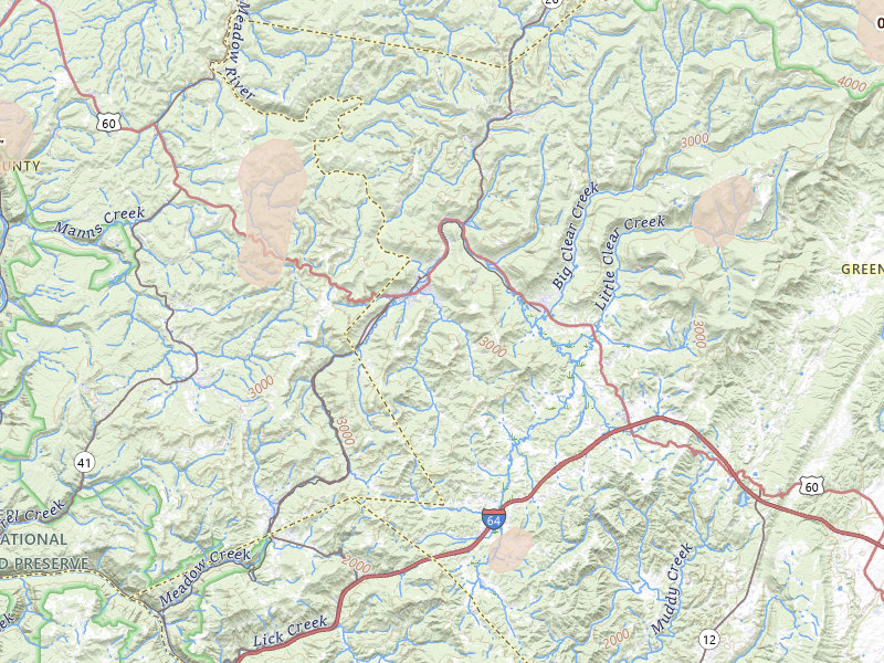 Radar-estimated hail-size map of the storm over Rainelle, WV on Jul 4, 2026