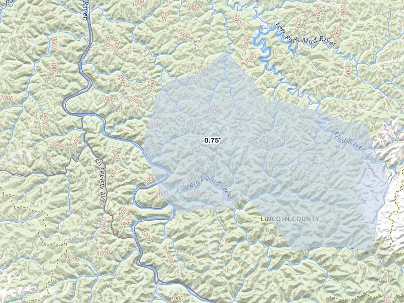 NEXRAD radar-signature map of the hail storm over Ranger, WV on Jul 28, 2026