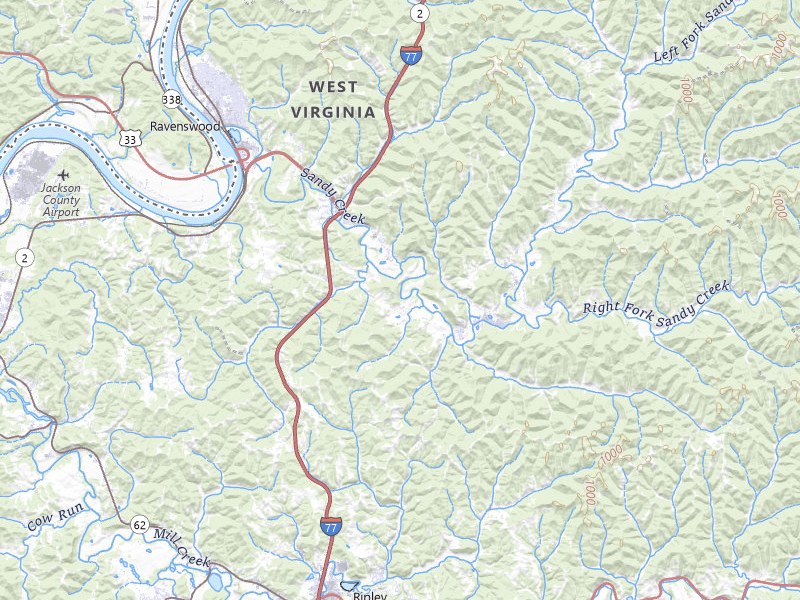 NEXRAD radar-signature map of the hail storm over Ravenswood, WV on Aug 8, 2026