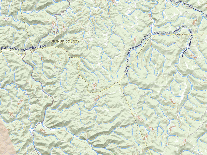 Radar-estimated hail-size map of the storm over Rock Cave, WV on Jul 4, 2026